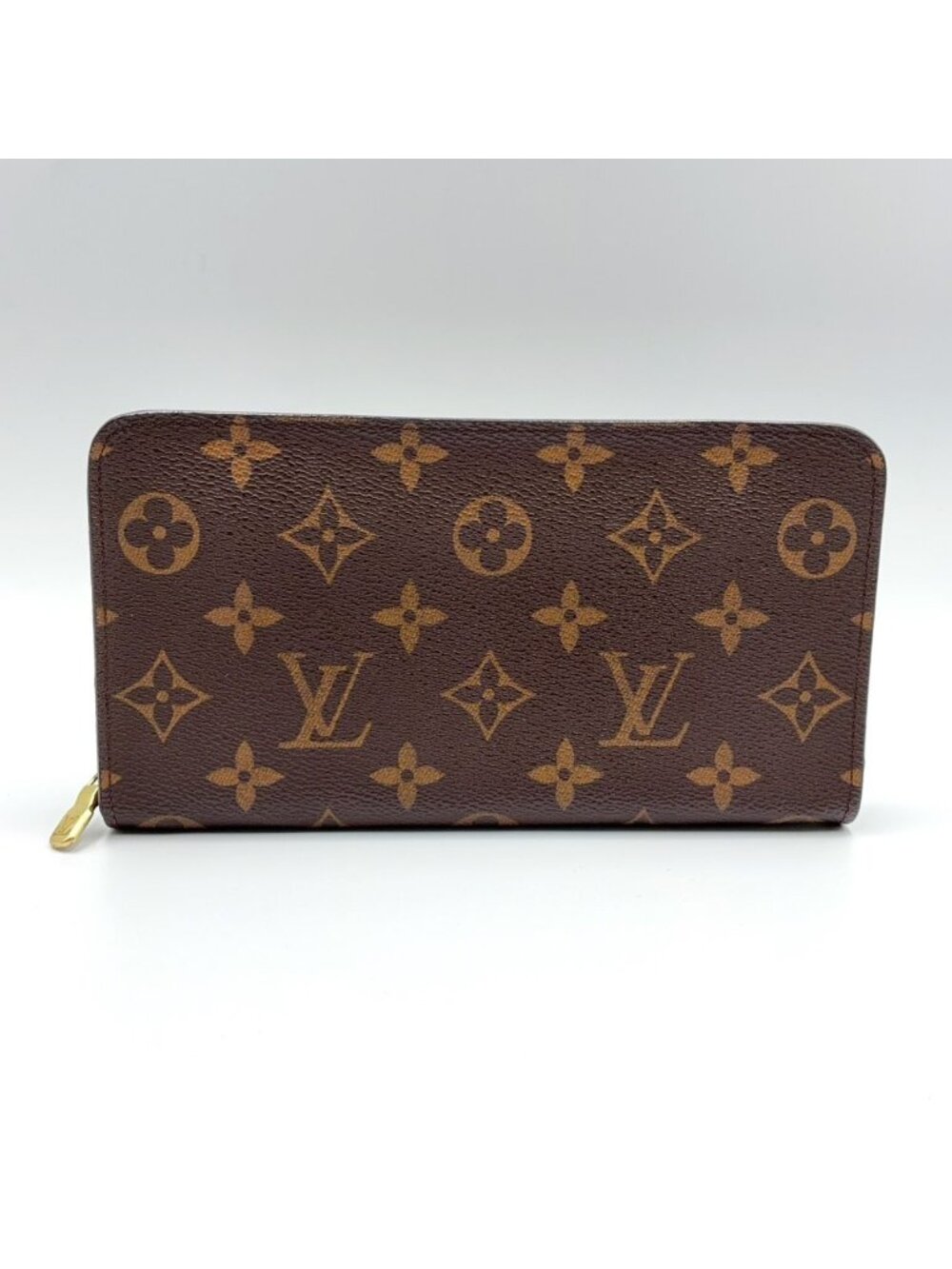 Louis Vuitton Porto Monnaie Zip Monogram Leather Brown Light Round Zippy Wallet